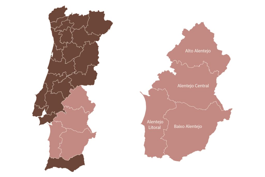 Quais as cidades que ficam dentro da região do Tejo?